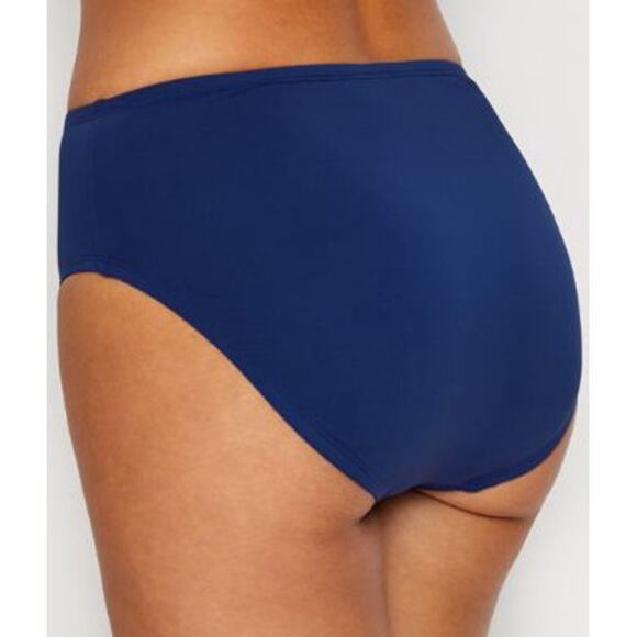 24th & Ocean Solid Smoothing Mid Waist Bikini Swimsuit Bottom Blue NEW Small - Picture 4 of 8